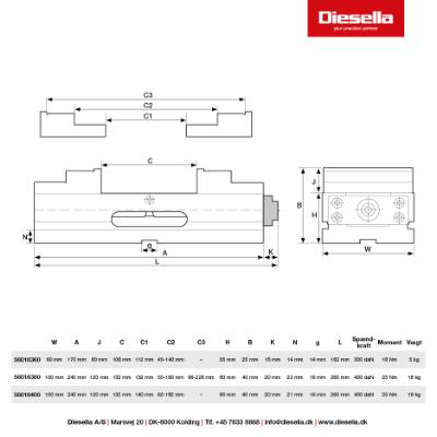 Självcentrerande maskinskruvstycke med käftbredd 100 mm (4- och 5-axlig)